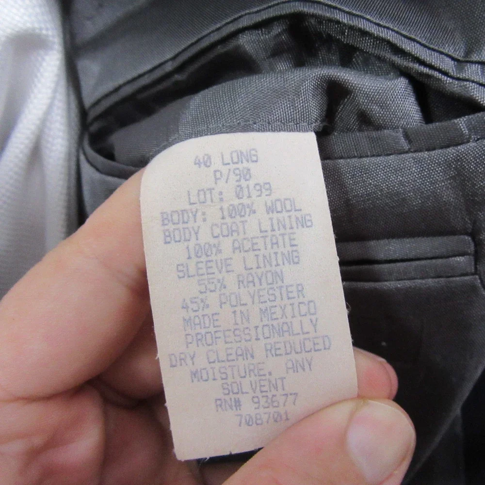 Joe Joseph Abboud Sport Coat Mens‎ 40L Navy Blue Wool Two Button Blazer